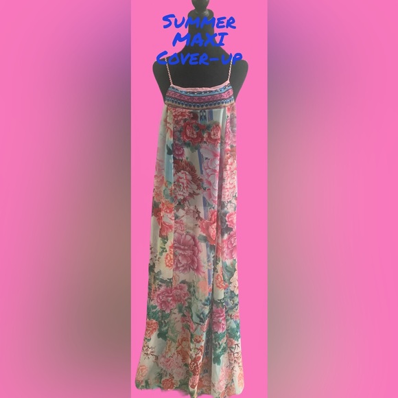Other - 🌸Beautiful SHEER MAXI Summer Cover-Up Dress-NWOT.